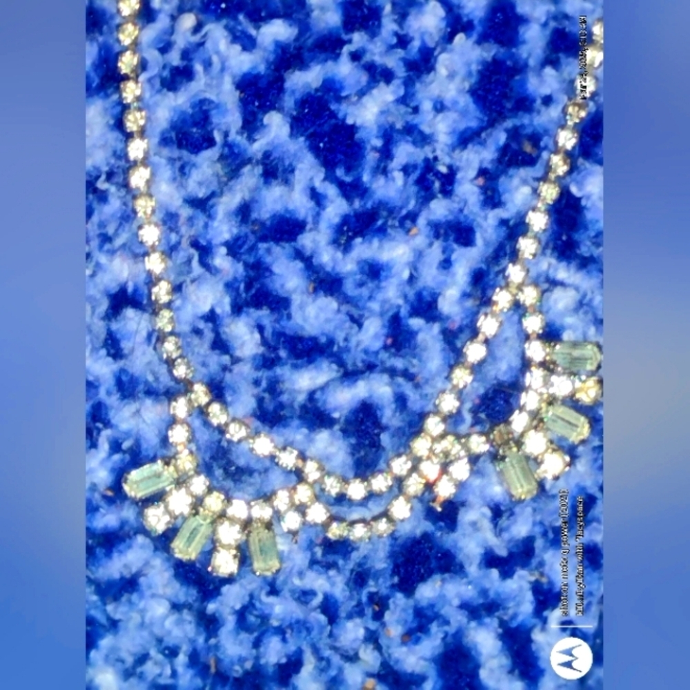 Vintage Crystal Clear Rhinestone Large Bib Necklace (likely Weiss)